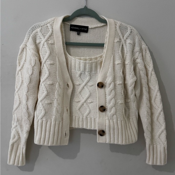 Kendall + Kylie Cropped Cardigan and Top - Picture 1 of 5